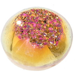 Us-made Round Strawberry Mocha Titanium Druzy Drusy Cab Cabochon, 1/2"