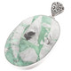 925 Silver Large Mint Green Variscite Cab Sterling Pendant, 2 7/8"