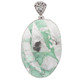 925 Silver Large Mint Green Variscite Cab Sterling Pendant, 2 7/8"