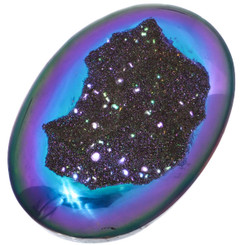 1 3/8 Oval Peacock Purple Green Titanium Cabochon