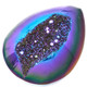 Us-made Pear Peacock Purple Green Titanium Druzy Drusy Cab Cabochon, 3/4"