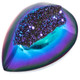 Us-made Pear Peacock Purple Green Titanium Druzy Drusy Cab Cabochon, 3/4"