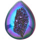 Us-made Pear Peacock Purple Green Titanium Druzy Drusy Cab Cabochon, 3/4"