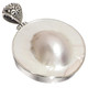 925 Silver White Oyster Mabe Blister Pearl In Shell Sterling Pendant, 1 3/4"