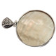 925 Silver White Oyster Mabe Blister Pearl In Shell Sterling Pendant, 1 3/4"