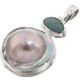 925 Silver Australian Opal Blister Mabe Pearl Pendant, 1 3/4"