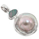 925 Silver Australian Opal Blister Mabe Pearl Pendant, 1 3/4"