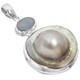 925 Silver Australian Opal Blister Mabe Pearl Pendant, 1 3/4"