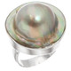 925 Silver Opulent Mabe Blister Pearl In Shell Sterling Us 7 Ring, 7/8"