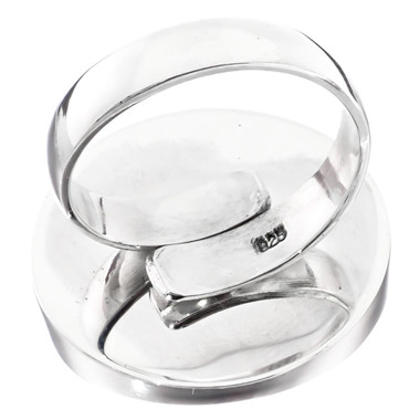 925 Silver Opulent Mabe Blister Pearl In Shell Sterling Us 9 Ring, 7/8"
