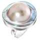 925 Silver Opulent Mabe Blister Pearl In Shell Sterling Us 6 Ring, 7/8"