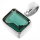 925 Silver Dainty Deep Green Quartz In Sterling Pendant, 5/8"
