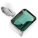 925 Silver Dainty Deep Green Quartz In Sterling Pendant, 5/8"