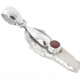 925 Silver Biwa Freshwater Stick Pearl Red Garnet Sterling Pendant, 1 1/2"