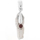 925 Silver Biwa Freshwater Stick Pearl Red Garnet Sterling Pendant, 1 1/2"