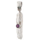 925 Silver Biwa Freshwater Stick Pearl Amethyst Sterling Pendant, 1 3/8"