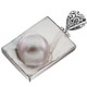 925 Silver White Oyster Blister Pearl Sterling Pendant, 1 9/16"