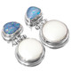925 Silver Australian Opal Biwa Freshwater Pearl Sterling Post Earrings, 7/8"
