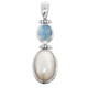 925 Silver Mabe Pearl Natural Opal Sterling Pendant, 1 3/4"