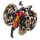 Us 7-11 Adjustable Handmade Dragonfly Black Gold Seed Beads Fashion Ring, 1 3/4"