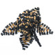 Us 7-11 Adjustable Handmade Butterfly Black Gold Seed Beads Fashion Ring, 1 3/4"