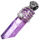 925 Silver Handmade Aurora Purple Quartz Point Pearl Sterling Pendant, 2"