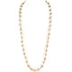 Handbeaded Beige Tan Glass Seed Beads Ball Long Necklace, 46"