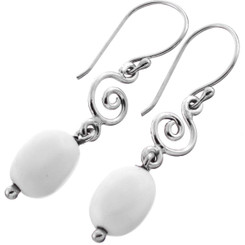 925 Sterling Silver Cone Shell Sterling Drop Earrings, 7/8"