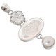 925 Silver Opal Titanium Druzy Drusy Mabe Pearl Flower Pendant, 2 7/16"