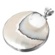 Round Genuine Nautilus Shell Sterling Silver Pendant, 2 3/16"
