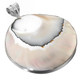 Round Genuine Nautilus Shell Sterling Silver Pendant, 2 3/16"
