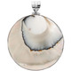 Round Genuine Nautilus Shell Sterling Silver Pendant, 2 3/16"