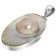 925 Silver Oval Mabe Blister Mother Of Pearl Shell Sterling Pendant, 2"