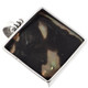 925 Silver Square Mabe Blister Pearl In Shell Sterling Pendant, 1 1/2"