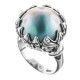 Flower Pacific Ocean Blue Mabe Pearl Sterling Silver Us 9 Ring