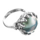 Flower Pacific Ocean Blue Mabe Pearl Sterling Silver Us 9 Ring