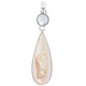 925 Silver Opal Titanium Druzy Drusy Freshwater Pearl Sterling Pendant, 2 5/8"