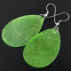 Apple Green Dyed Teardrop Capiz Shell Fashion Earrings, 2"