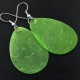 Apple Green Dyed Teardrop Capiz Shell Fashion Earrings, 2"