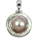 925 Silver Mabe Blister Pearl In Shell Handmade Sterling Pendant, 1 3/8"
