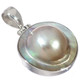 925 Silver Mabe Blister Pearl In Shell Handmade Sterling Pendant, 1 3/8"