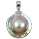 925 Silver Mabe Blister Pearl In Shell Handmade Sterling Pendant, 1 3/8"