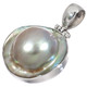 925 Silver Mabe Blister Pearl In Shell Handmade Sterling Pendant, 1 3/8"