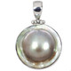 925 Silver Mabe Blister Pearl In Shell Handmade Sterling Pendant, 1 3/8"