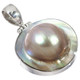 925 Silver Mabe Blister Pearl In Shell Handmade Sterling Pendant, 1 3/8"