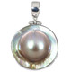 925 Silver Mabe Blister Pearl In Shell Handmade Sterling Pendant, 1 3/8"