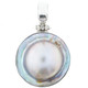 925 Silver Mabe Blister Pearl In Shell Handmade Sterling Pendant, 1 3/8"