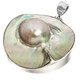 925 Silver Mabe Blister Pearl In The Shell Sterling Pendant, 2 1/2"