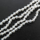 Long Beaded White And Clear Beads With Tassel Pendant Necklace, 32"