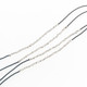 Long Beaded Dark Grey And Silver Beads With Tassel Pendant Necklace, 32"